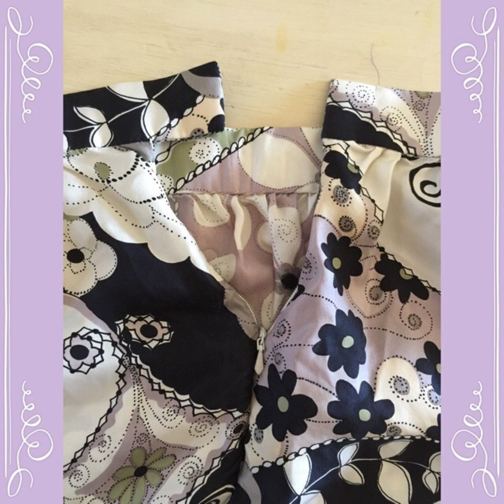 Vintage Handmade Silky Floral Full Skirt 28W - Picture 4 of 4